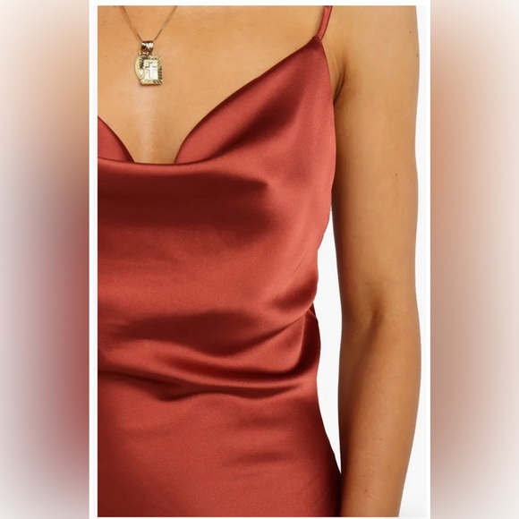 Petal and pup rust Cyprus Satin Slipdress - Picture 4 of 8